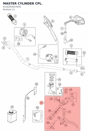 Diagram preview: MASTER CYLINDER CPL. (6130203014430)