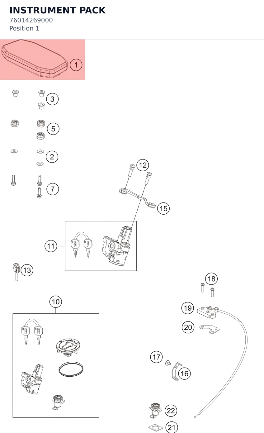 Diagram preview: INSTRUMENT PACK (76014269000)
