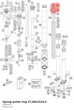 Diagram preview: Spring guide ring 27,08x32x9,5 (48600577)