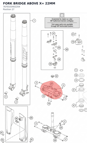 Diagram preview: FORK BRIDGE ABOVE X= 22MM (7670103402204)