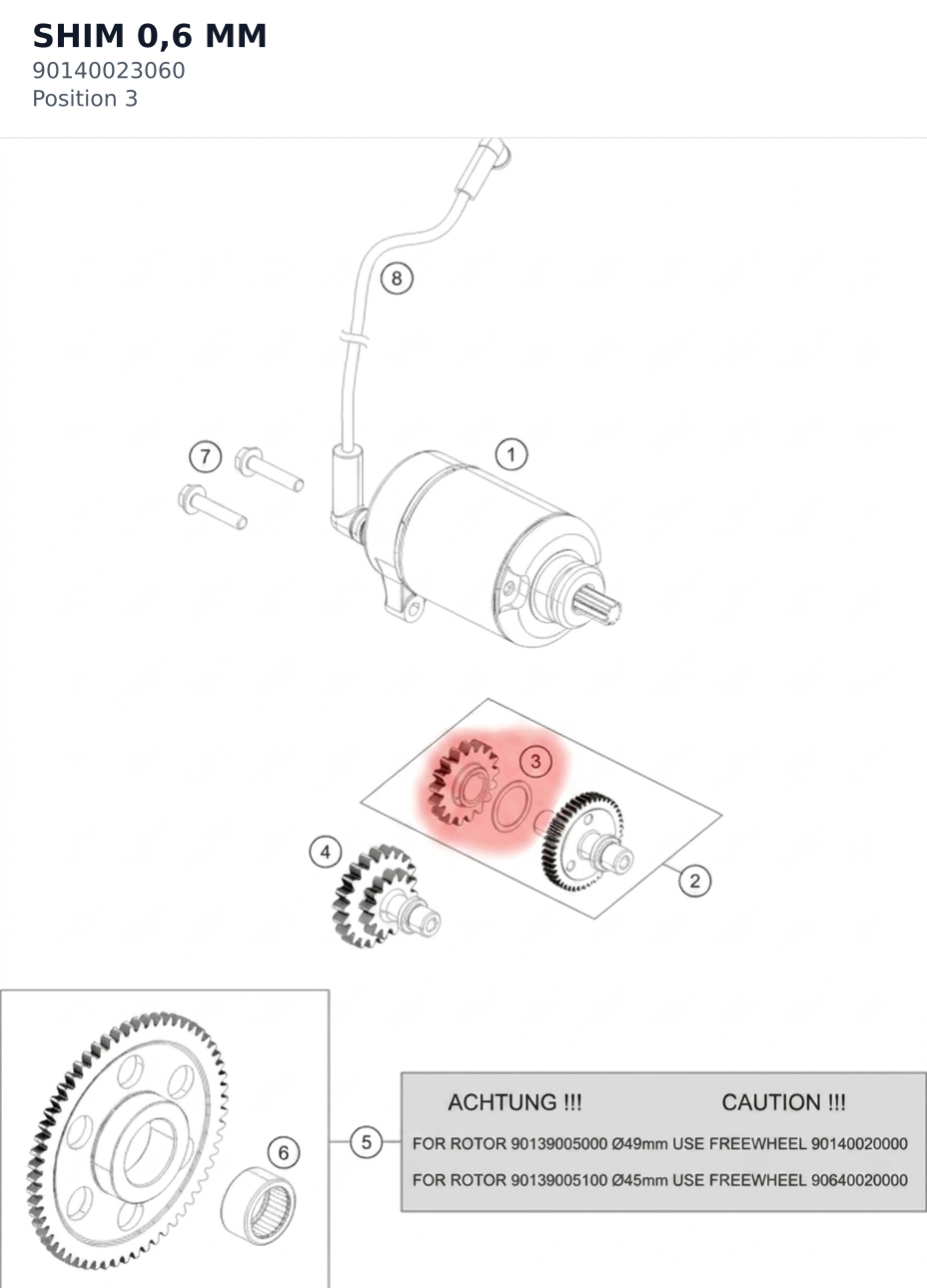 Diagram preview: SHIM 0,6 MM (90140023060)