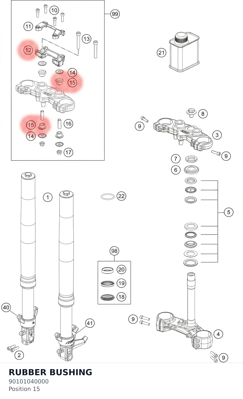 Diagram preview: RUBBER BUSHING (90101040000)