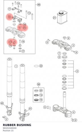 Diagram preview: RUBBER BUSHING (90101040000)