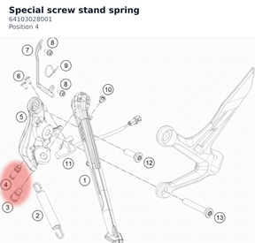 Diagram preview: Special screw stand spring (64103028001)