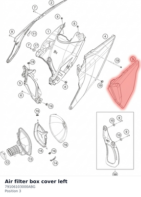 Diagram preview: Air filter box cover left (79106103000ABG)