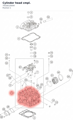 Diagram preview: Cylinder head cmpl. (79336120044)