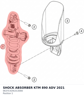 Diagram preview: SHOCK ABSORBER KTM 890 ADV 2021 (0637C429U313000)