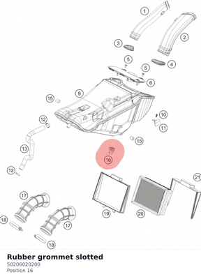 Diagram preview: Rubber grommet slotted (50206020200)