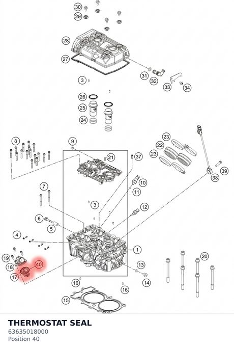 Diagram preview: THERMOSTAT SEAL (63635018000)