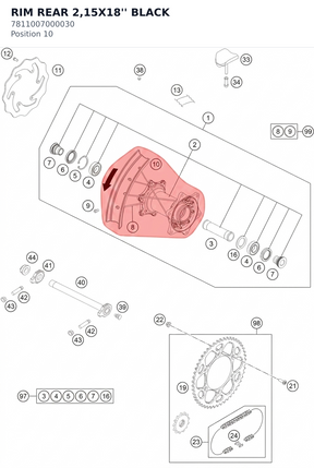 Diagram preview: RIM REAR  2,15X18'' BLACK (7811007000030)