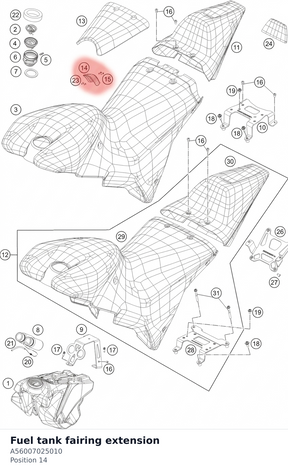 Diagram preview: Fuel tank fairing extension (A56007025010)