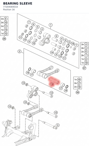 Diagram preview: BEARING SLEEVE (77204084010)