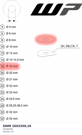 Diagram preview: SHIM 16X22X0,10 (50180008)