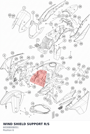 Diagram preview: WIND SHIELD SUPPORT R/S (60308008051)