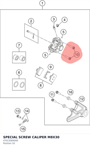 Diagram preview: SPECIAL SCREW CALIPER M8X30 (47013084000)