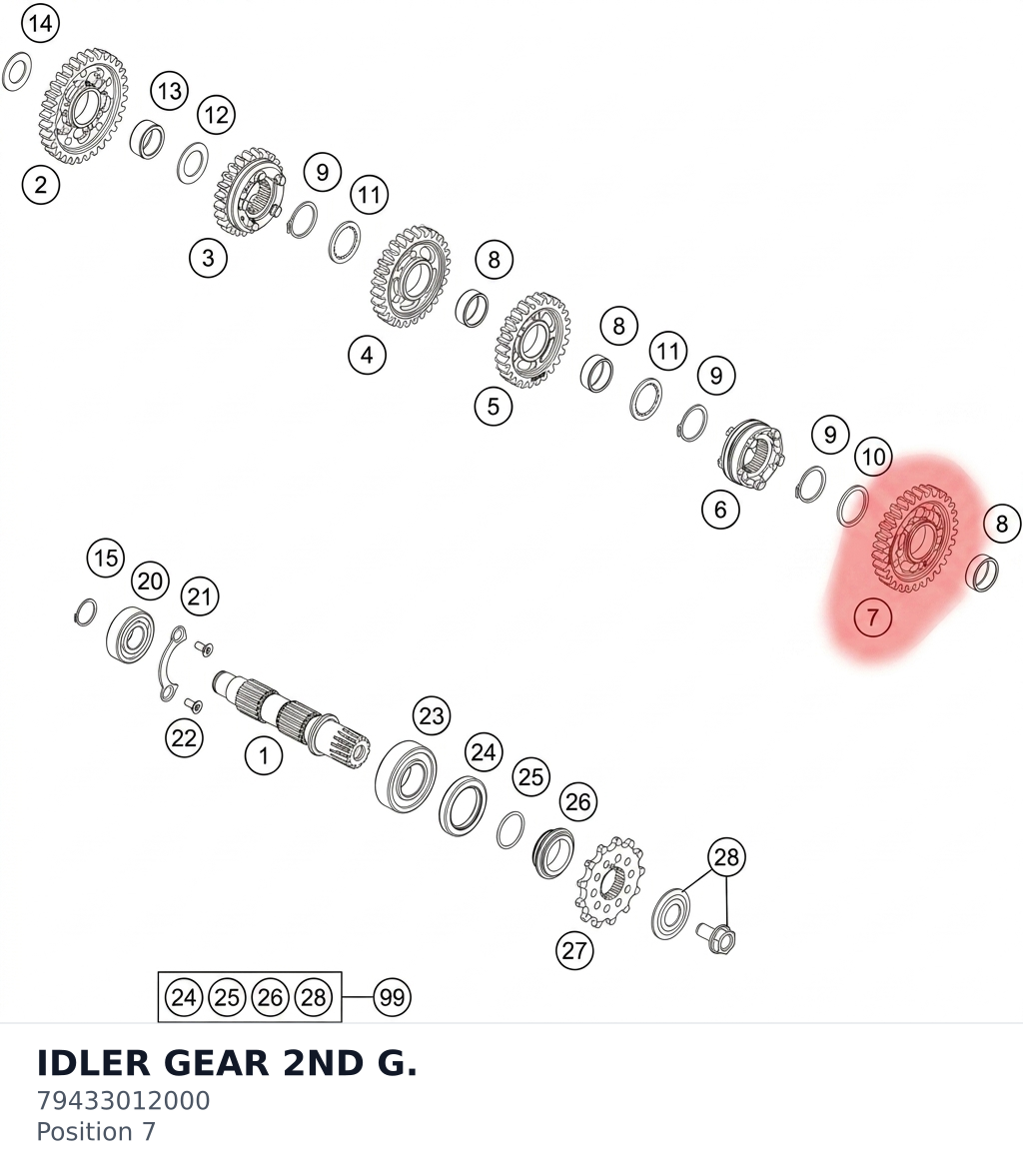 Diagram preview: IDLER GEAR 2ND G. (79433012000)