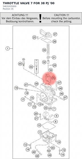 Diagram preview: THROTTLE VALVE 7 FOR 38 PJ '00 (54631035000)