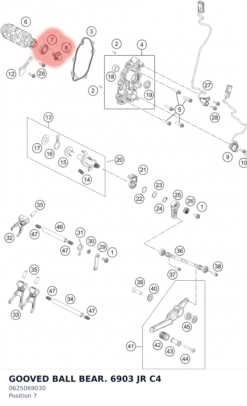 Diagram preview: GOOVED BALL BEAR. 6903 JR C4 (0625069030)