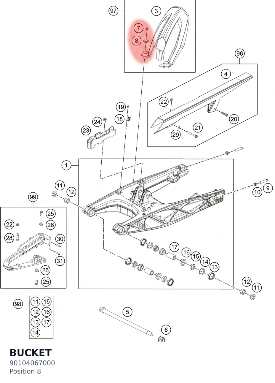 Diagram preview: BUCKET (90104067000)