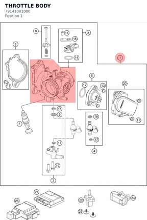 Diagram preview: THROTTLE BODY (79141001000)