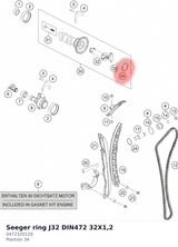 Diagram preview: Seeger ring J32 DIN472 32X1,2 (0472320120)