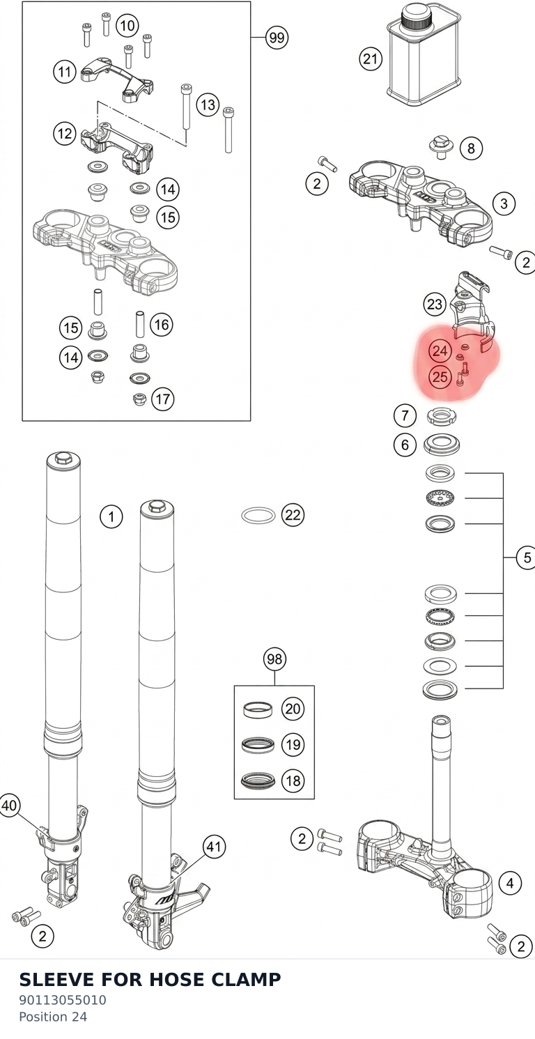 Diagram preview: SLEEVE FOR HOSE CLAMP (90113055010)