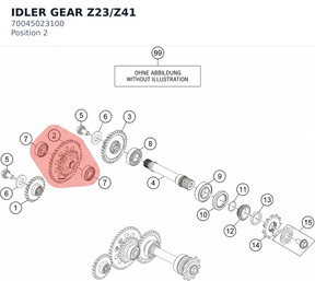 Diagram preview: IDLER GEAR Z23/Z41 (70045023100)