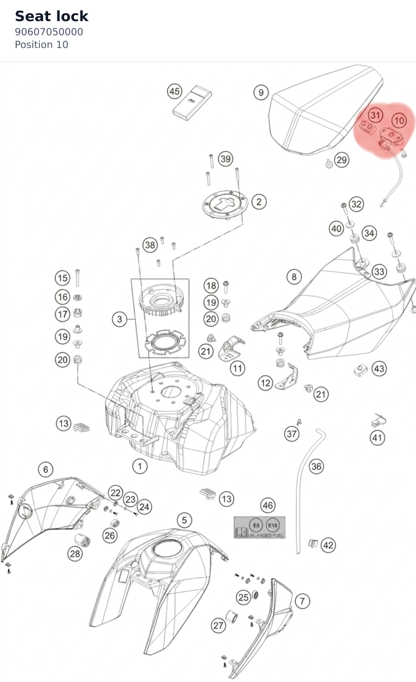 Diagram preview: Seat lock (90607050000)