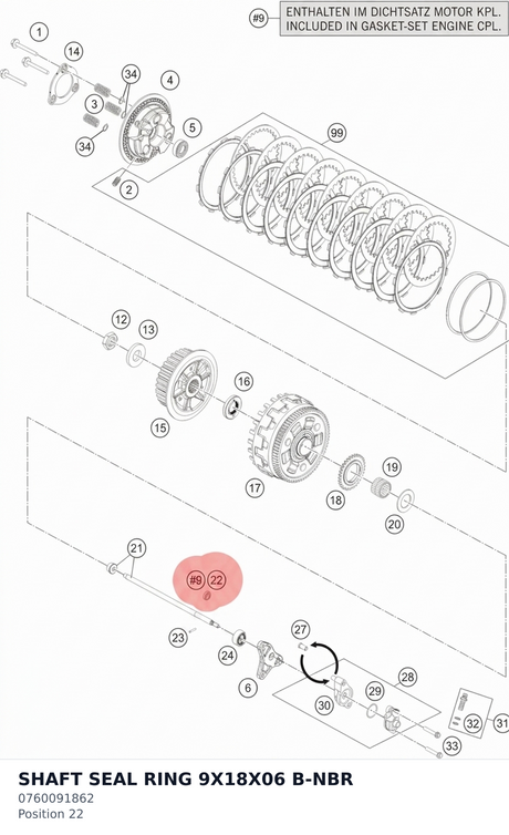 Diagram preview: SHAFT SEAL RING 9X18X06 B-NBR (0760091862)