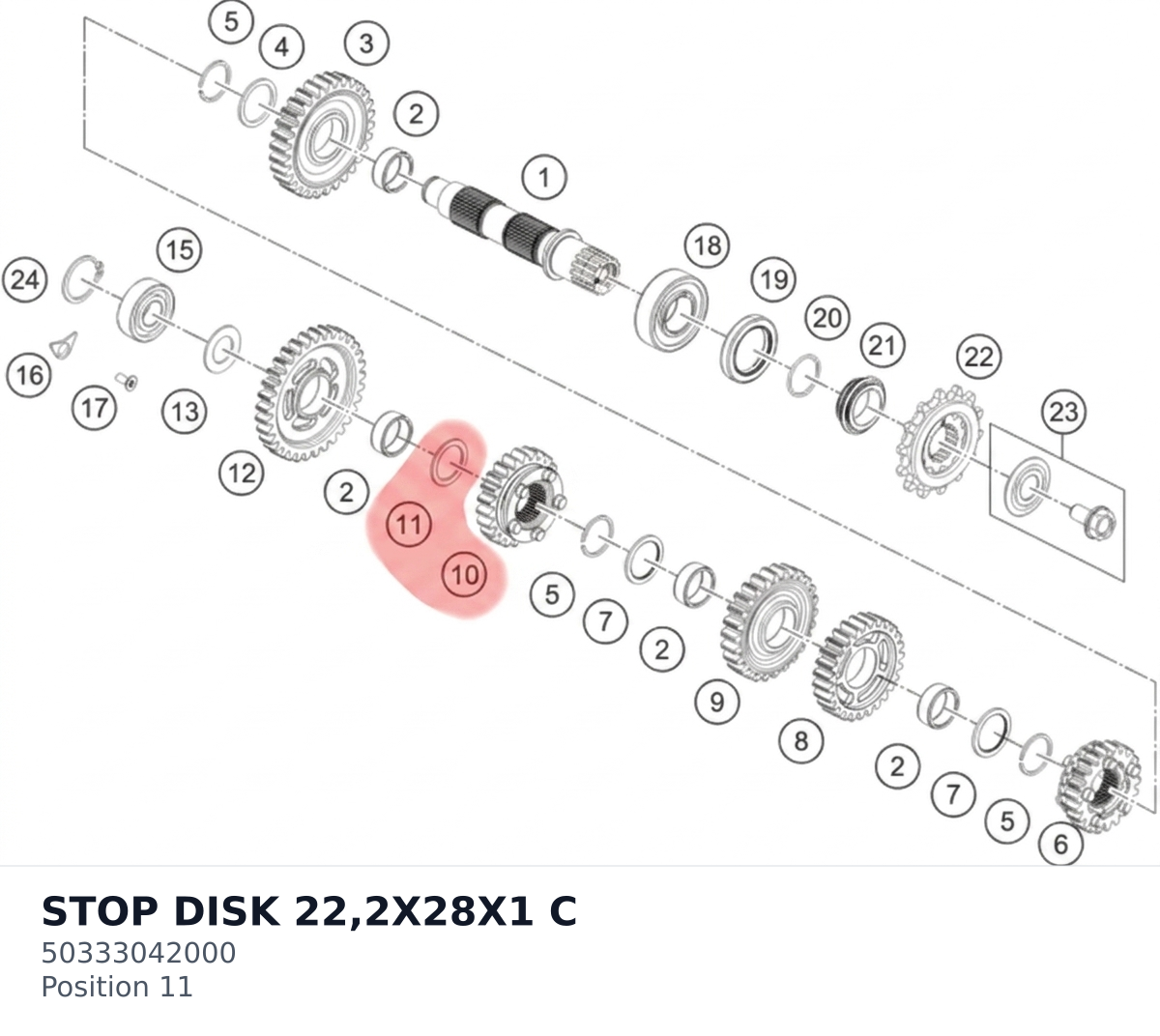 Diagram preview: STOP DISK 22,2X28X1 C (50333042000)