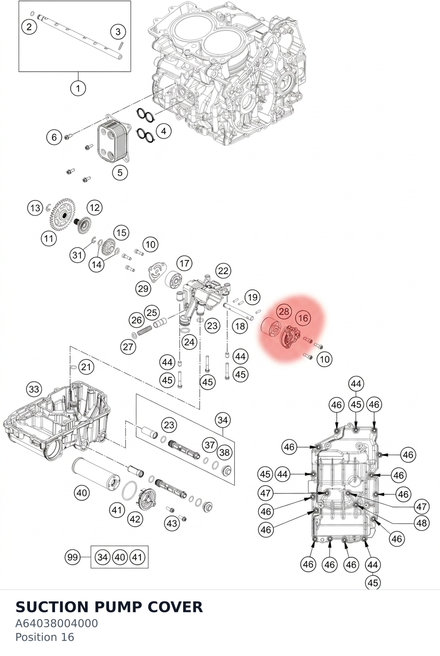 Diagram preview: SUCTION PUMP COVER (A64038004000)