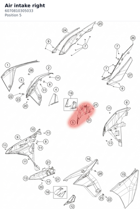 Diagram preview: Air intake right (6070810305033)