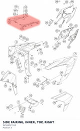 Diagram preview: SIDE FAIRING, INNER, TOP, RIGHT (94508027010)