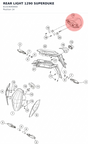 Diagram preview: REAR LIGHT 1290 SUPERDUKE (61314040000)