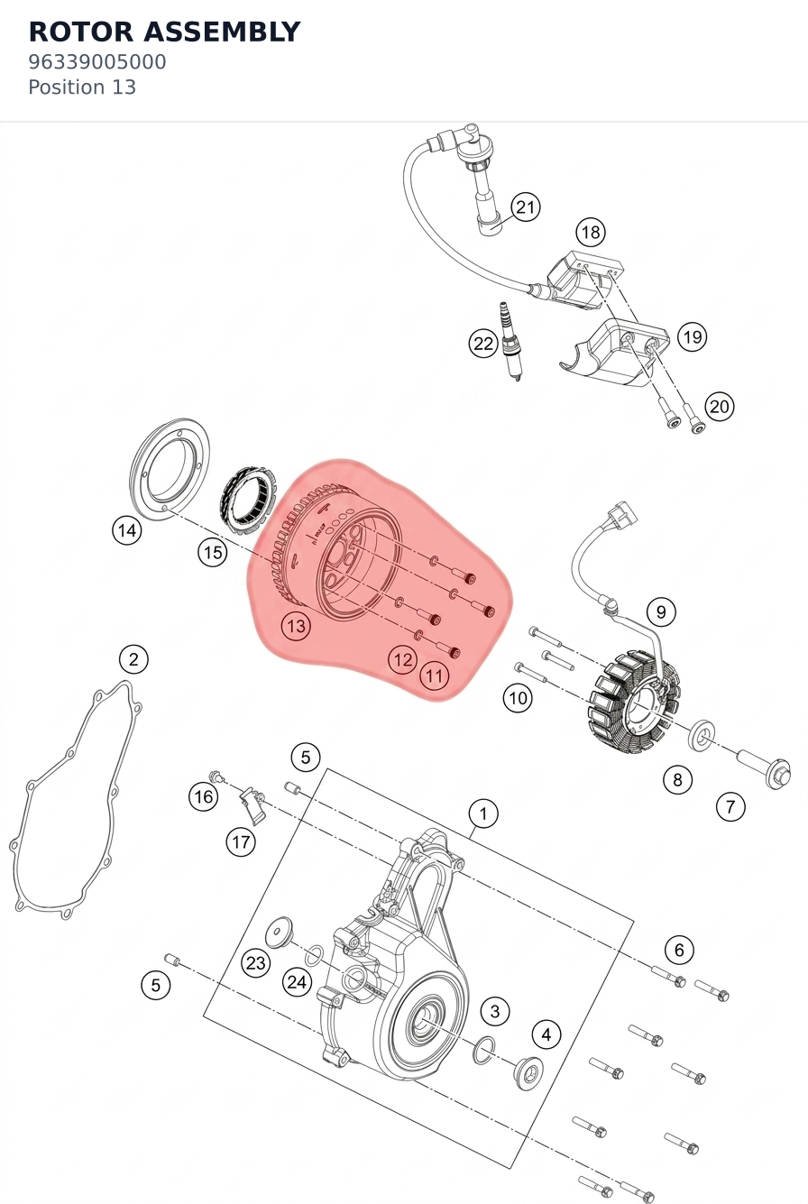 Diagram preview: ROTOR ASSEMBLY (96339005000)