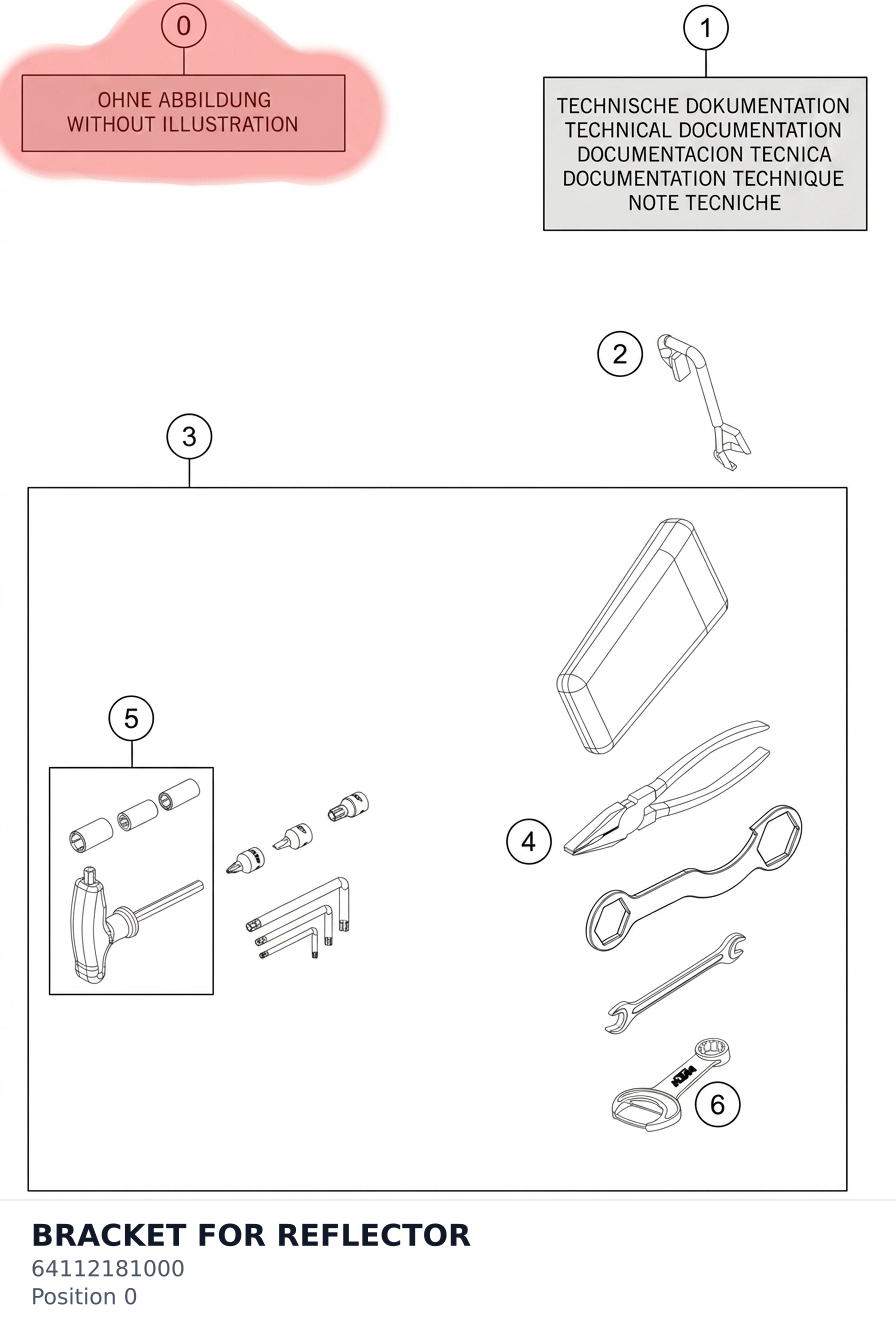 Diagram preview: BRACKET FOR REFLECTOR (64112181000)