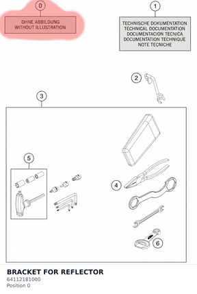 Diagram preview: BRACKET FOR REFLECTOR (64112181000)