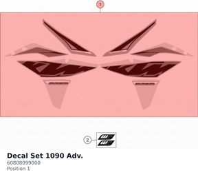 Diagram preview: Decal Set 1090 Adv. (60808099000)