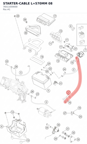 Diagram preview: STARTER-CABLE L=570MM 08 (76511059000)