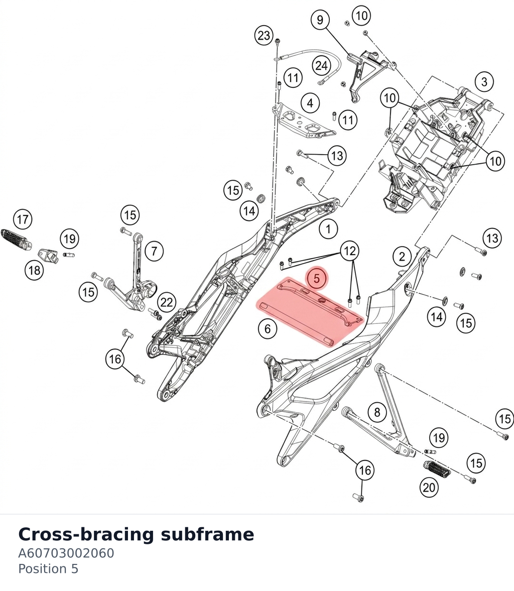 Diagram preview: Cross-bracing subframe (A60703002060)