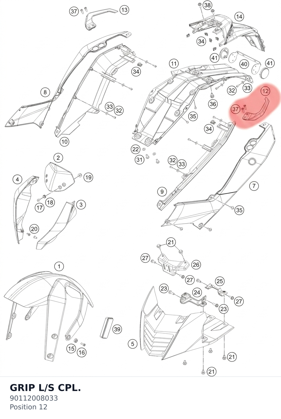 Diagram preview: GRIP L/S CPL. (90112008033)