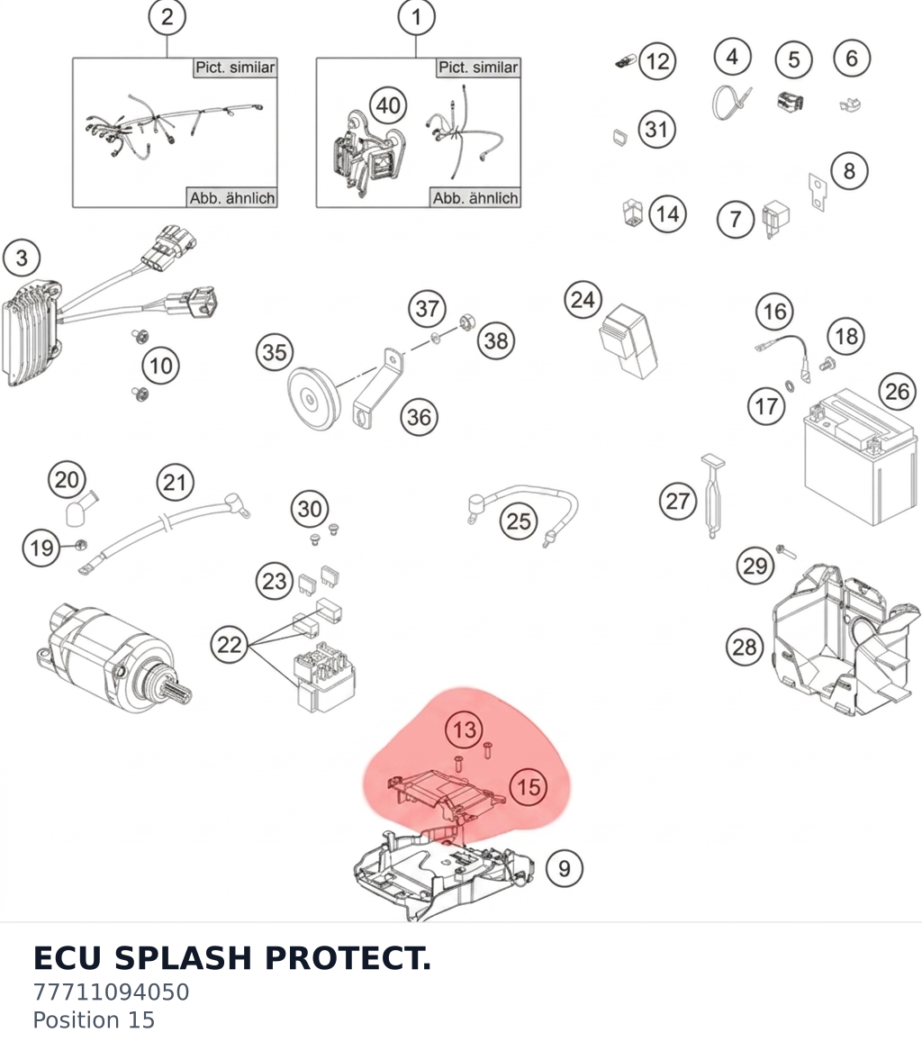 Diagram preview: ECU SPLASH PROTECT. (77711094050)