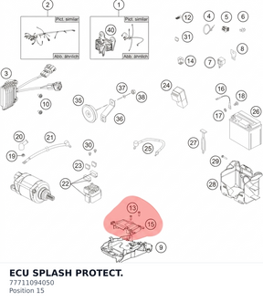 Diagram preview: ECU SPLASH PROTECT. (77711094050)