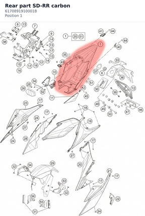 Diagram preview: Rear part SD-RR carbon (6170891910001B)