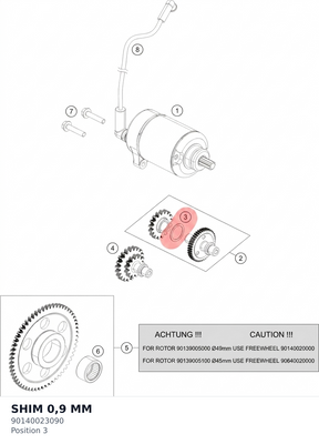 Diagram preview: SHIM 0,9 MM (90140023090)