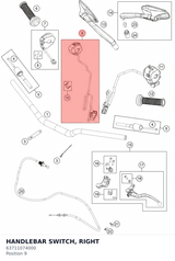 Diagram preview: HANDLEBAR SWITCH, RIGHT (63711074000)