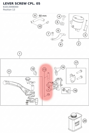 Diagram preview: LEVER SCREW CPL.            05 (61013006000)