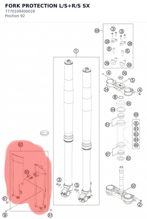 Diagram preview: FORK PROTECTION L/S+R/S   SX (7770109400028)
