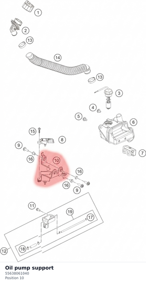 Diagram preview: Oil pump support (55638061040)