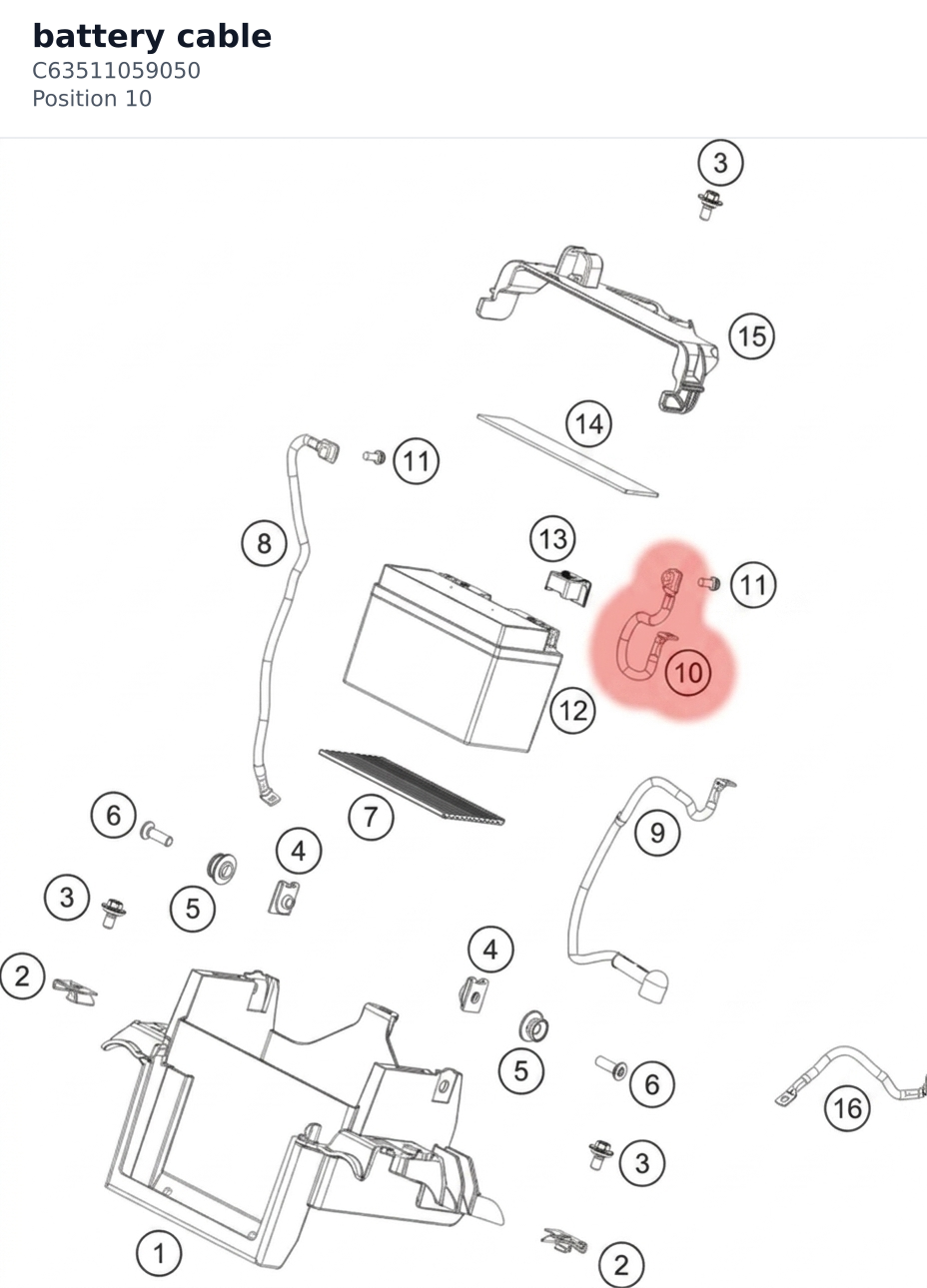 Diagram preview: battery cable (C63511059050)